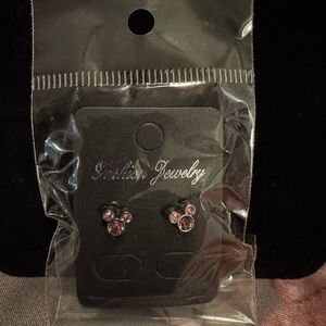 Mickey Mouse Disney June Pink Crystal Stud Earrings - Brand New in Package